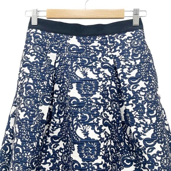 Anthropologie Sachin + Babi Women's Skirt Size 2 Navy & White Floral Flowy Hi Lo - Picture 7 of 16